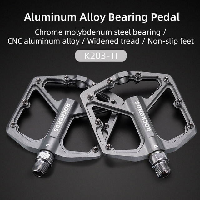 Rockbros bike pedals sealed bearing flat pedals bmx mtb road bike aluminum alloy bicycle pedal cnc anti-slip pedal bike accessories