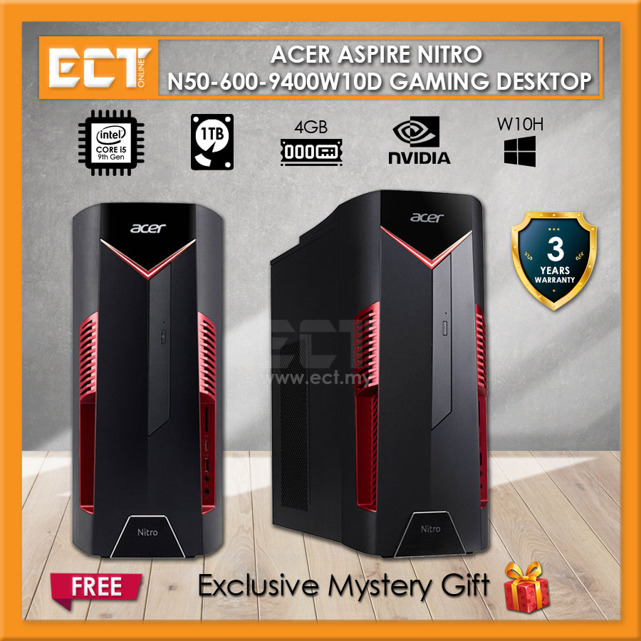 Acer Aspire Nitro N50 600 9400w10d Desktop Pc I5 9400f 4 10ghz 1tb 4gb Nv Gtx1650 4g W10 Lazada