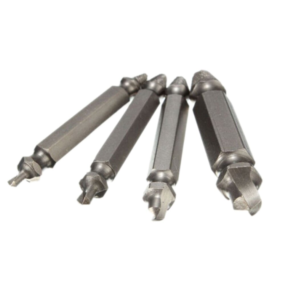 Ministar 4 Pieces Kit Double Side Damaged Screw Extractor Out Remover Bolt Stud Tool