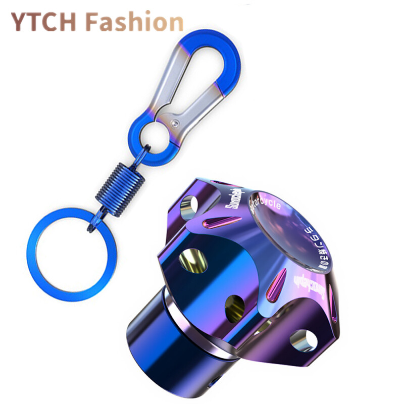 YA General Cnc Modified Burnt Titanium Key Head Racing Boat Hexagonal Burnt Titanium Key Head Key Chain