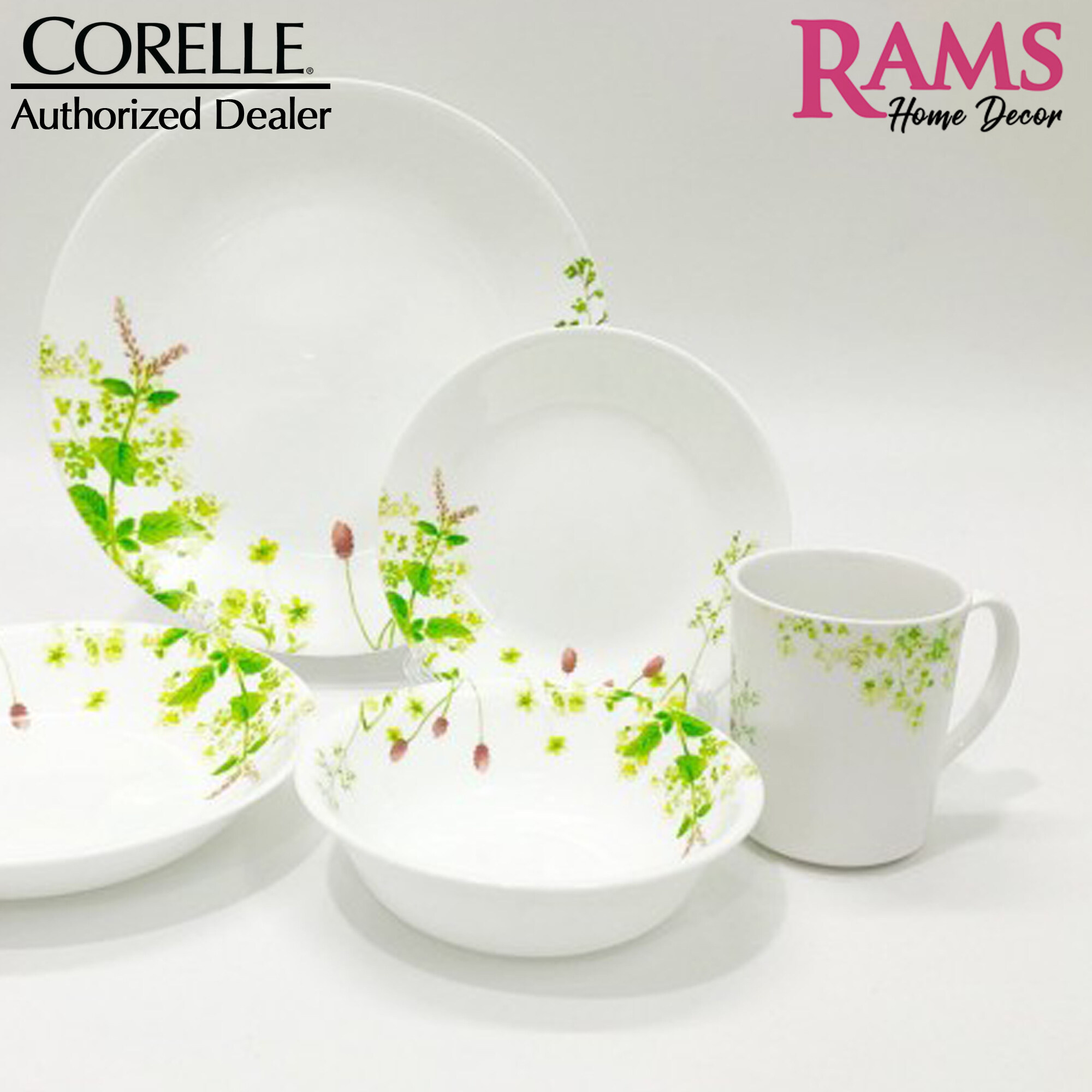 Corelle 20 Pcs Vitrelle Tempered Glass Dinner Set Dining Set