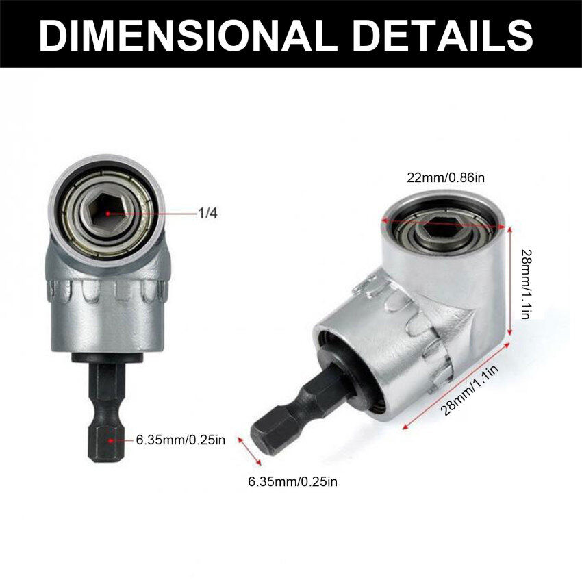 Thiết Bị Góc 105 Độ Tua Vít Góc Điều Chỉnh Được Tuốc Nơ Vít Góc Điện Đầu Uốn Với Tay Cầm Lục Giác Thanh Nối Dài