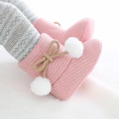 Autumn Baby Girl Boy Cotton Boots Casual Cartoon Shoes First Walkers Newborn Cute Non-slip Soft Sole Shoe