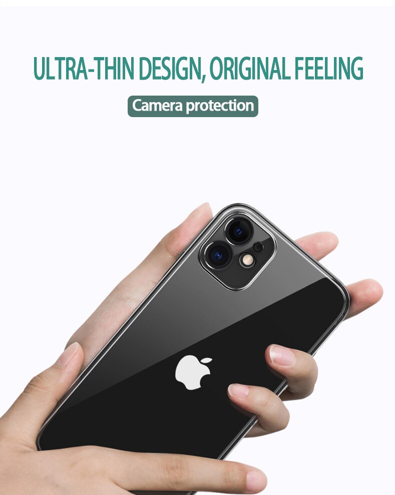 Ốp Lưng Trong Suốt Khung Vuông Mạ Sang Trọng, Ốp Cho iPhone 12 Pro Max 12 Mini 11 Pro Max 12 XS MAX XR SE 2020 7 8 Plus Ốp TPU Mềm Trong Suốt