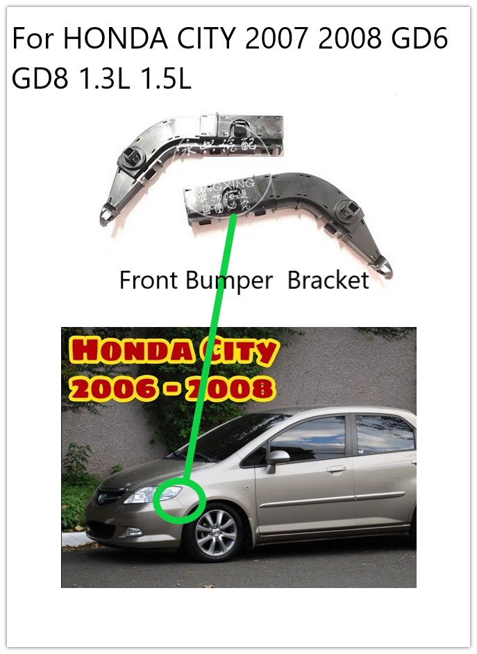 All Auto Parts Express Front Bumper Side Bracket Set For 2007-2008 Honda Fit - Left & Right