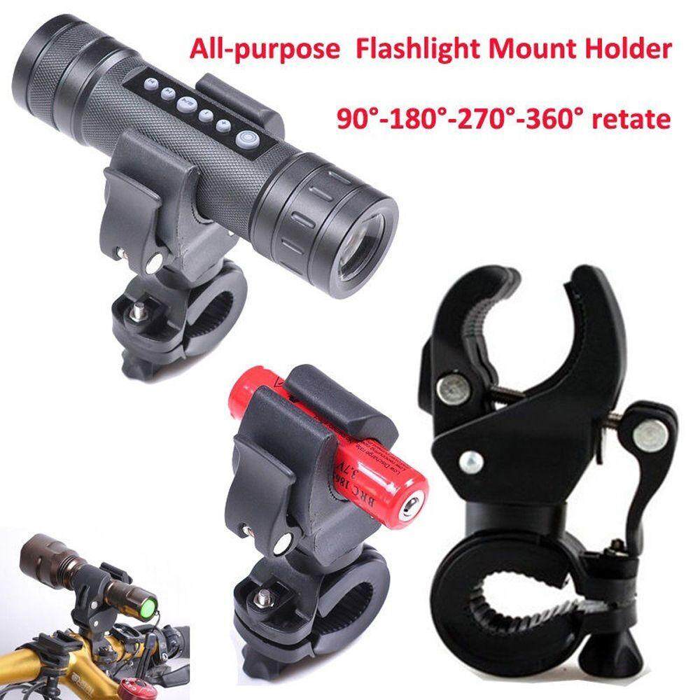Bicycle LED Light Mount Clam Laser Torch Mount Clip Grip Bracket Flashlight