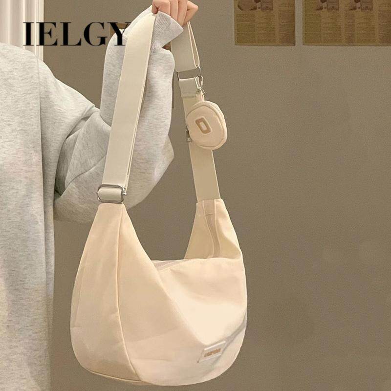 IELGY Dumpling Bag japanese nylon messenger casual large capacity Canvas dumpling bag for women