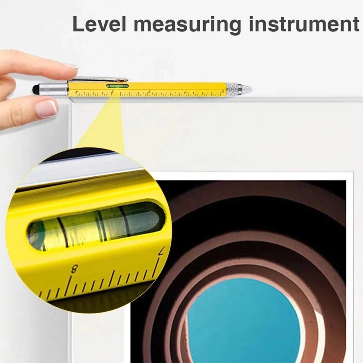 Multi-function Handheld Pen Mini Screwdriver Measure Tool Tech Ruler Screwdriver Touch Screen Stylus Spirit Level