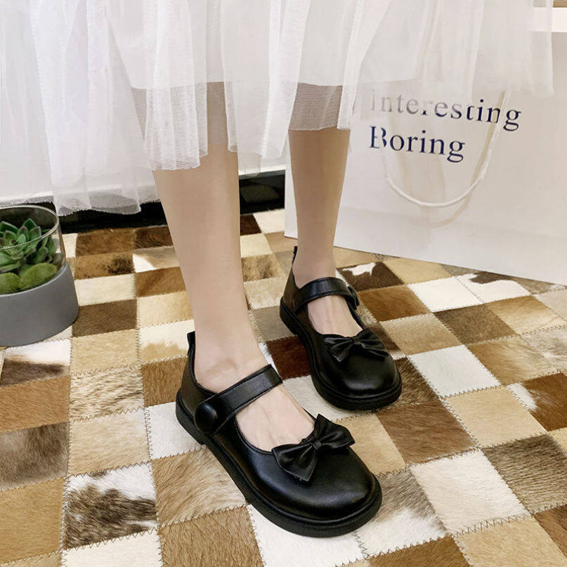 RNO043 Nhật Bản Lolita Mùa Xuân Và Mùa Thu Mới Phong Cách Đại Học Sinh Viên Mềm Cô Gái Giày Bệt Đồng Phục JK Mary Jane Giày giá rẻ