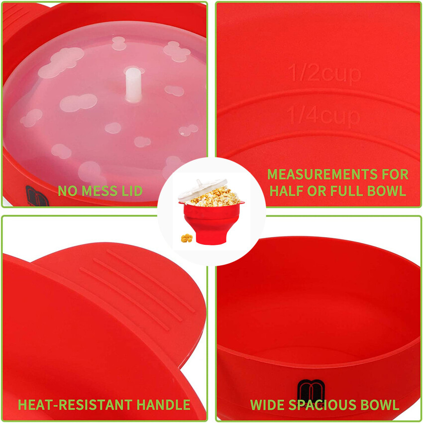 Original Microwave Popcorn Silicone Popcorn Maker, Collapsible Bowl
