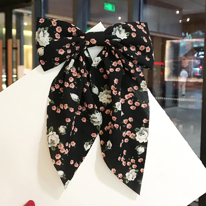 【PrettySet】New Korean style small fresh floral bow hairpin, duckbill clip headdress