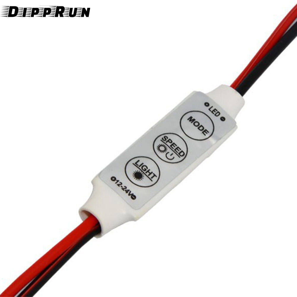 DIPPRUN Led Strip Light Controller 3 Key Dimmer Control 12v Single Color Brightness Dimmer Led Strip Lights Dimmer
