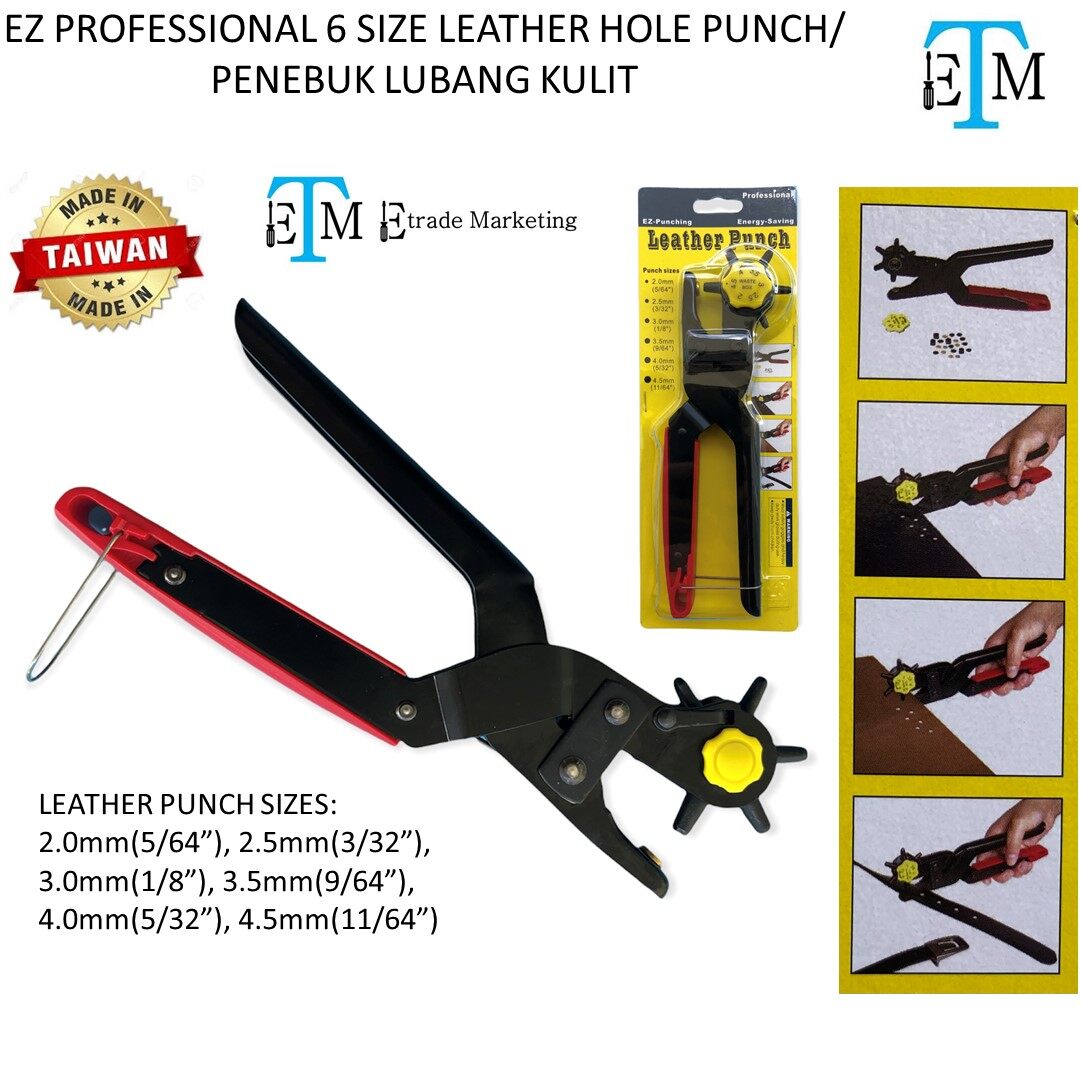 EZ PROFESSIONAL 6 SIZE LEATHER HOLE PUNCH PENEBUK LUBANG KULIT