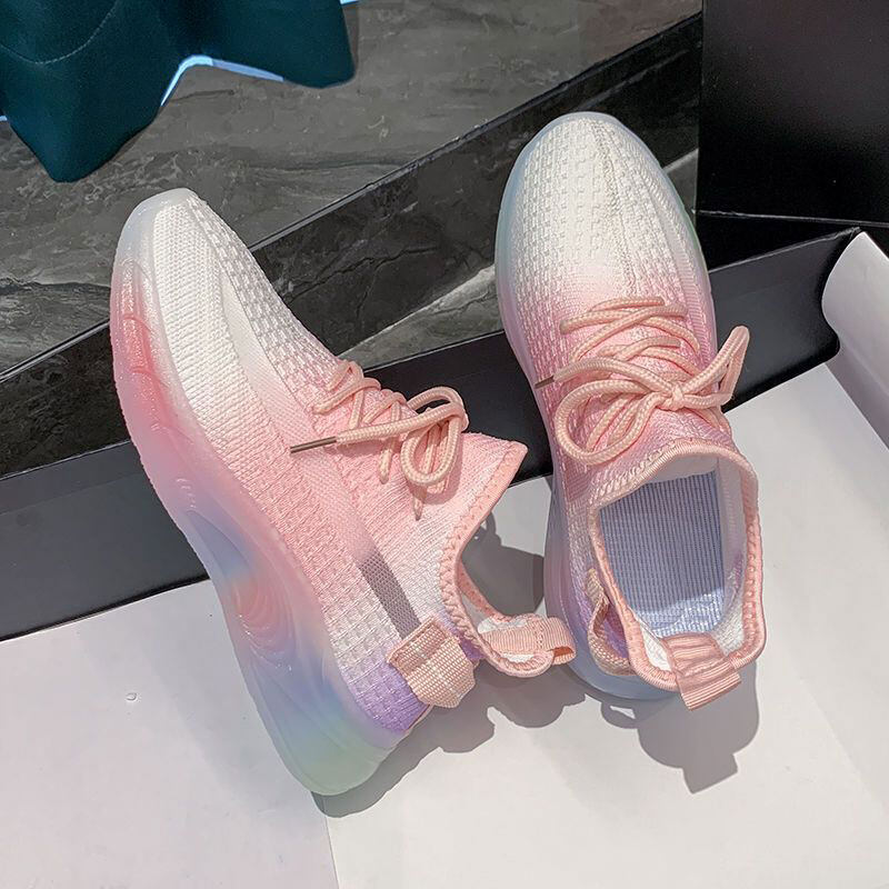 QiaoYiLuo sneakers and running shoes for women with Minimalist light and airy and mesh upper