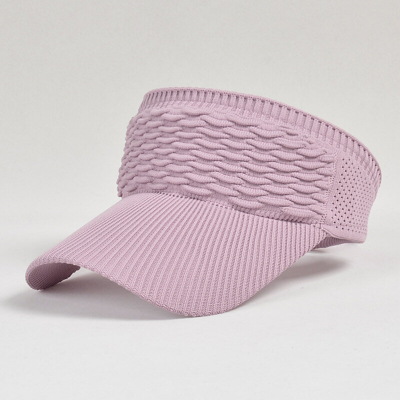 Spring Summer Breathable Empty Top Hat for Women Wide Brim UV Protection Sun Hats Solid Color Adjustable Baseball Cap