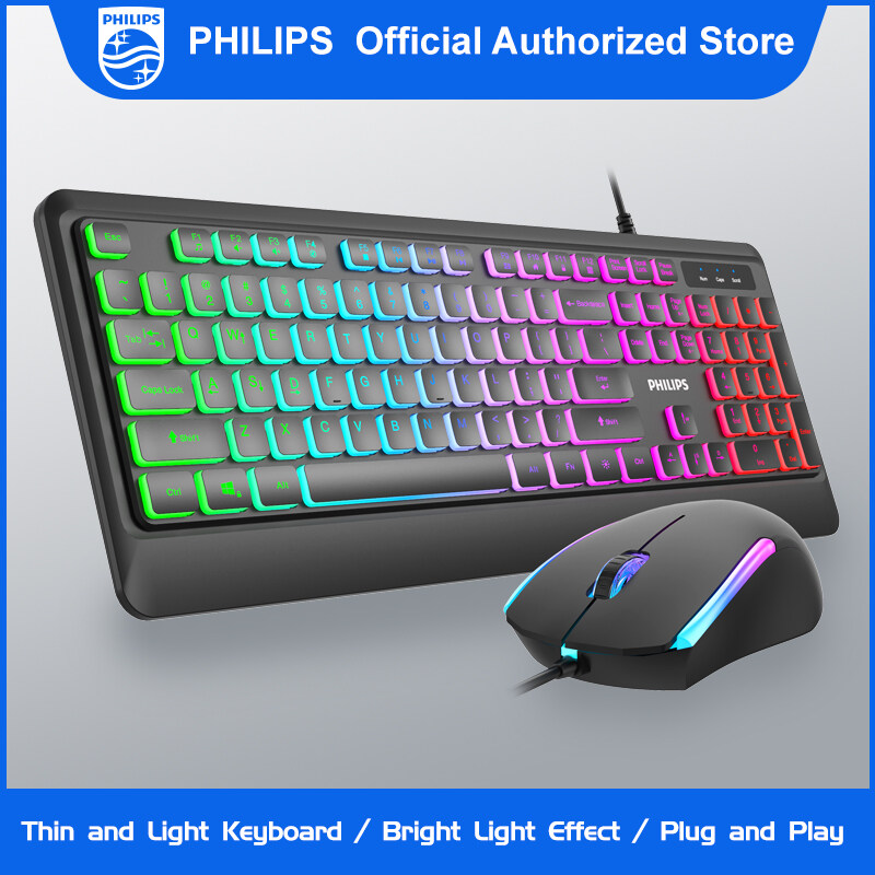 Bộ bàn phím cơ và chuột chơi game Philips G294 (SPT8294) đèn nền đầy màu sắc cho PC máy tính xách tay - INTL