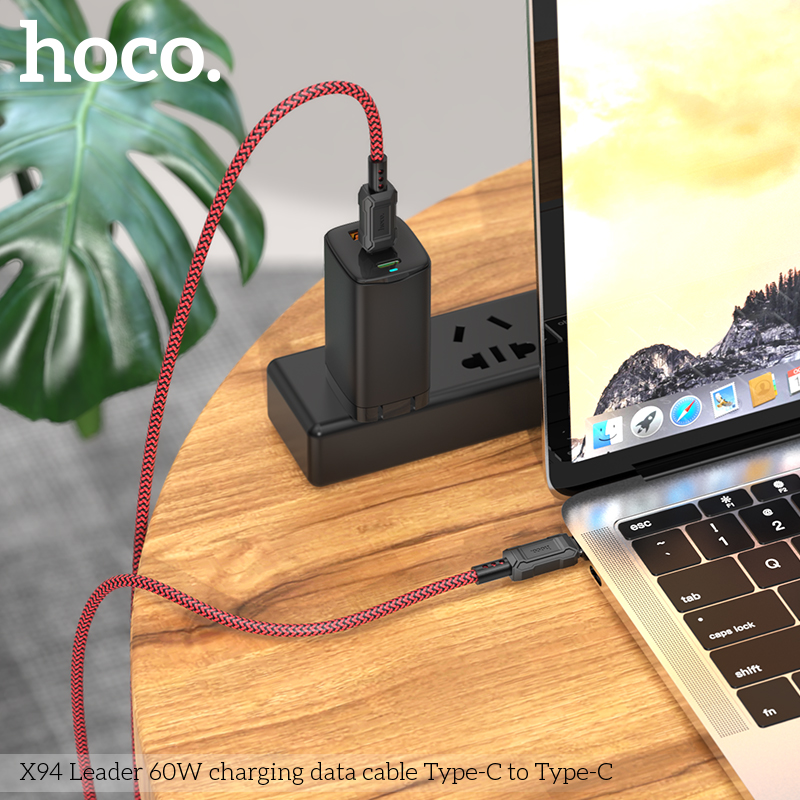 Hoco Original X94 Type-C to Type- C Cable 3A 60W Fast Charging Cable USB Type C for Samsung S10 Xiaomi Mobile Phone USB PD Charger Type-C Cable