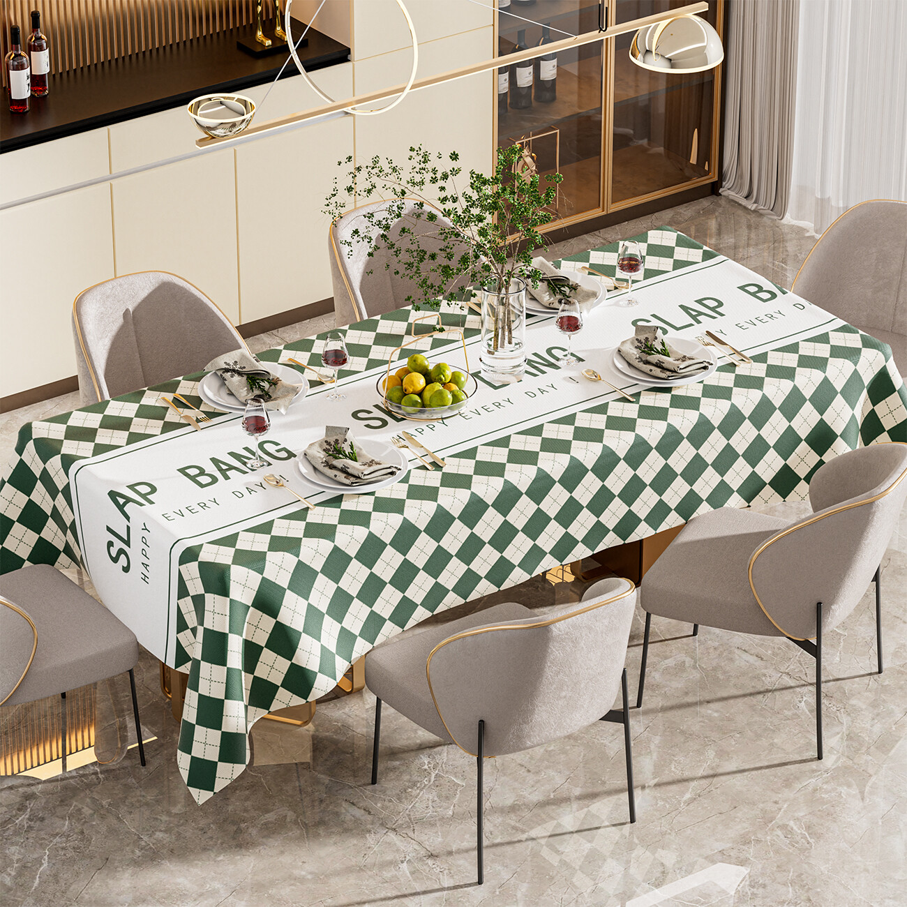 Homenhome ins Wind waterproof oil proof wash free rectangular pvc table mat