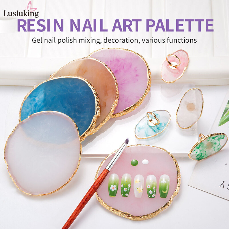 Resin Nail Art Palette, Nail Art Paint Palette, Nail Art Painting Mixed  Color Palette, Nail Art Tools, Flat Round Polish Palette 