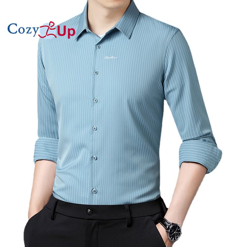 Cozy Up Áo Sơ Mi Dài Tay Phong Cách Anh Mỏng Có Ve Áo Bằng Polyester Batik Sọc