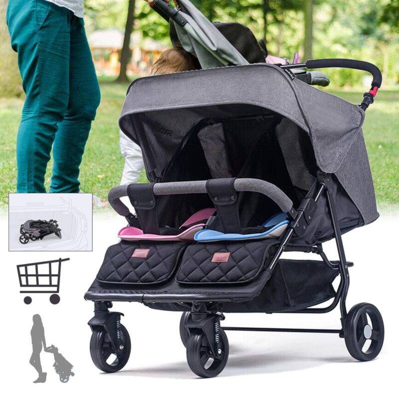 Twin Baby Stroller Front And Rear Seat Double Baby Stroller Lightweight Folding Reclining Multifunction Singapore