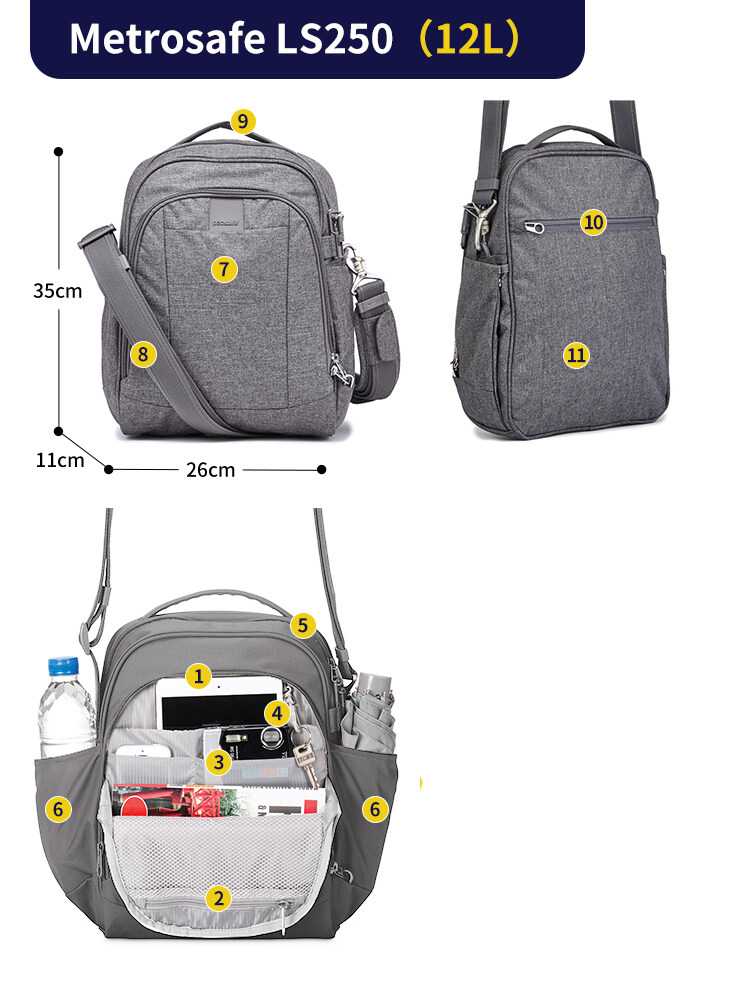 PacSafe Metrosafe LS250 AntiTheft Shoulder Bag Lazada