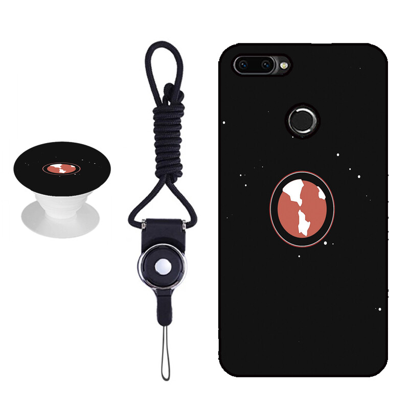 Phone Case for Lenovo K5 Play   Cute Silicone Casing Cover with the Same Pattern phone bracket and a Rope