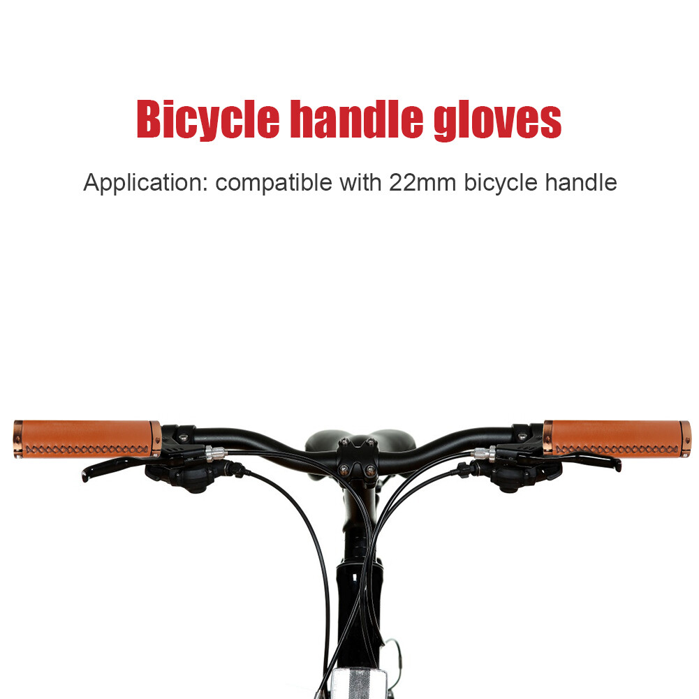 2x จักรยาน Handlebar ครอบคลุม Retro Soft PU ขี่จักรยานล็อค Handle Bar ...
