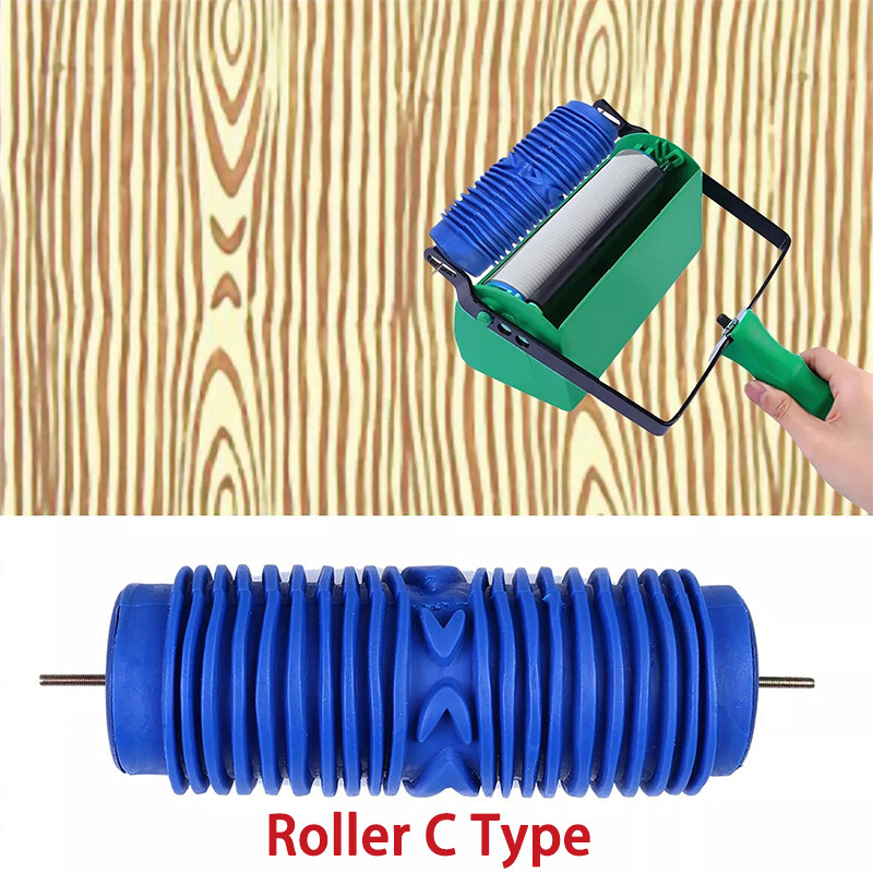 Roller And Patterned Paint Machine Wall Tools 5" Rubber Roller Brush Tool Set 3D Pattern Wallpaper Room Decor Painting Machine
