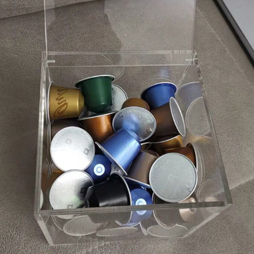 Coffee Capsule Holder Tea Bag Sorting Bag Transparent Acrylic Coffee Capsule Storage Box Suitable For Nespresso Capsules