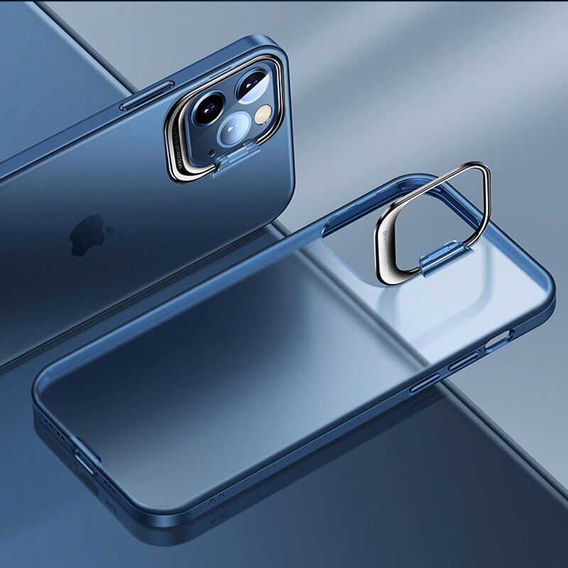 Bracket Matte Transparent Phone Case For iPhone 13 Pro Max 12Pro 12 Mini 12Pro Max 11 11Pro Max Camera Protection Shockproof Back Cover