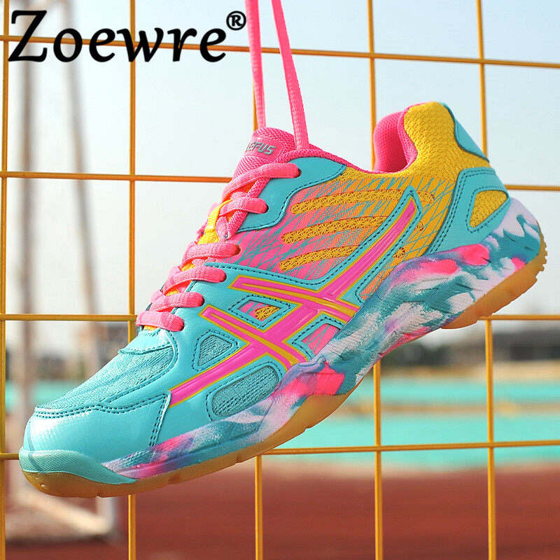 Zoewreรองเท้าแบดมินตันสำหรับผู้ชายผู้หญิง,รองเท้ากีฬารองเท้าวอลเลย์บอลและเทนนิสรองเท้ากีฬาแอร์คุชชั่นรองเท้าผ้าใบเทนนิส