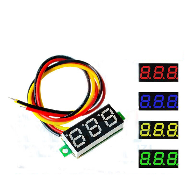 Vôn Kế Kỹ Thuật Số DC Đầu 0.28 Vôn Kế Kỹ Thuật Số LED DC0-100.0V Vôn Kế Ba Dây