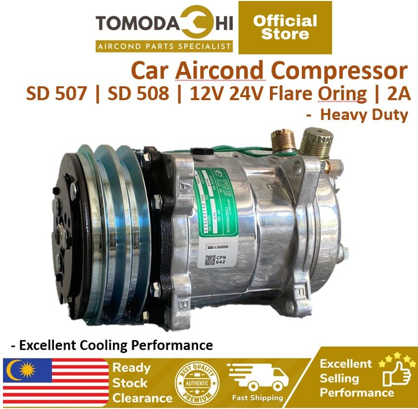 TOMODACHI Compressor Car Aircond Universal SD 507 SD 508 2A Pully 12V