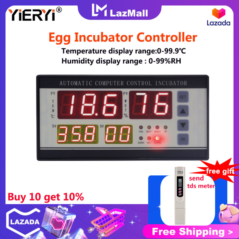 yieryi New XM-18 Digital automatic small egg incubator thermostat controller With Temperature And Humidity Sensor (with Plug Connector)