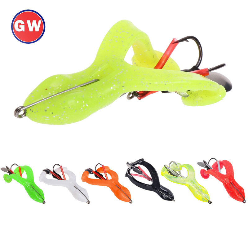 Topwater Soft Frog Fishing Lure With Double Sharp Hooks Artificial  Simulation Floating Frog Snakehead With Metal Sequin