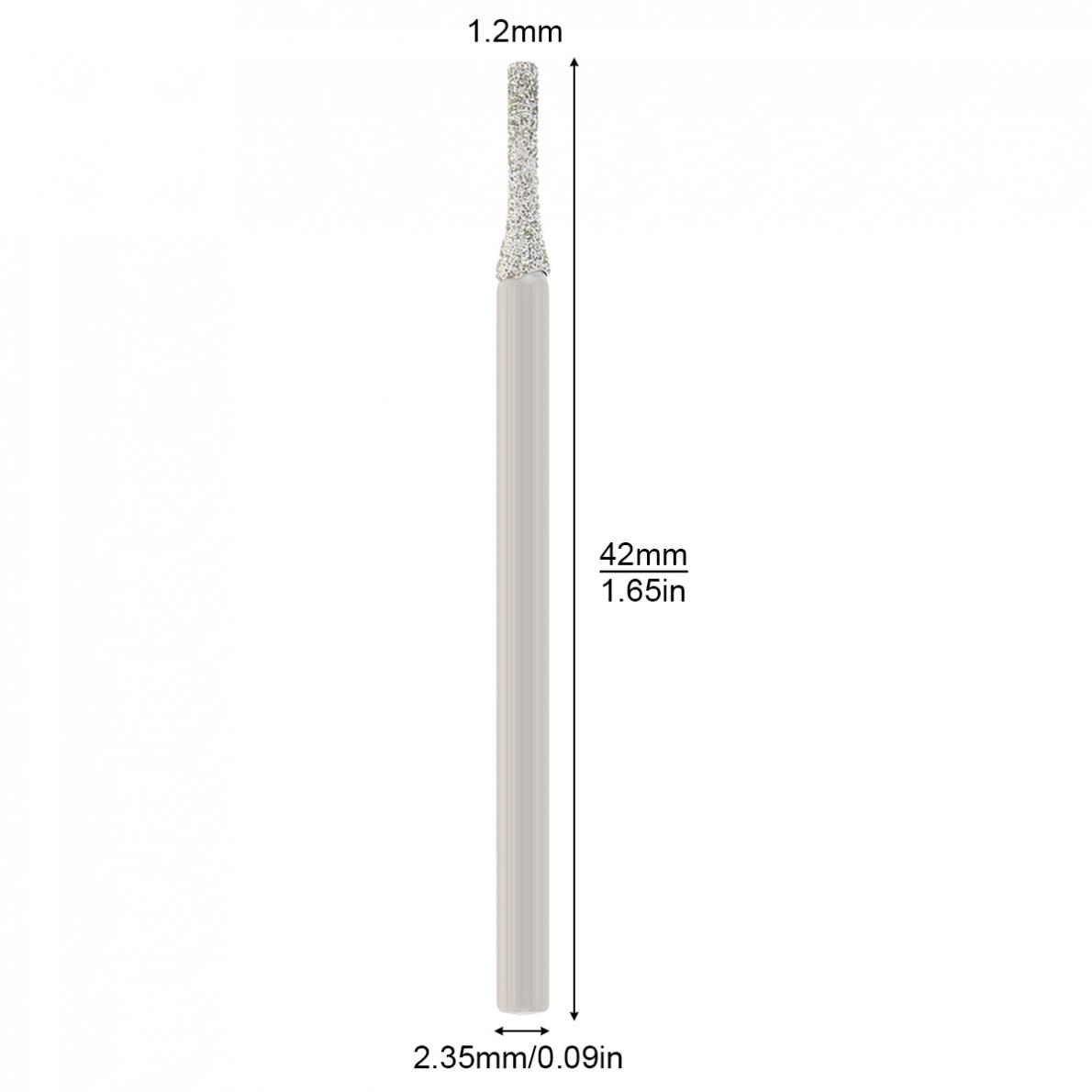 Chgimposs 5 cái/bộ tay cầm Shank 2.35mm x 1.2mm đầu mài Kim Cương mũi khoan mài Bộ phụ kiện mài điện cho đá Ngọc Khắc đánh bóng