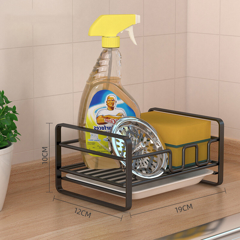 XMDS XINGMUDENGSHI Kitchen rag rack punch-free countertop rack washcloth drain rack multi-functional storage rack
