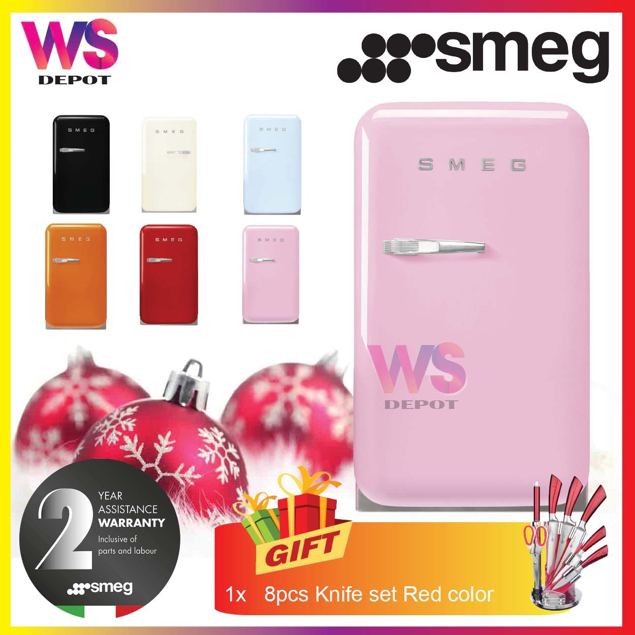 ( Pre Order ) Smeg FAB5 Single Door Cooler 38L (FAB5xxx3) 50s Style