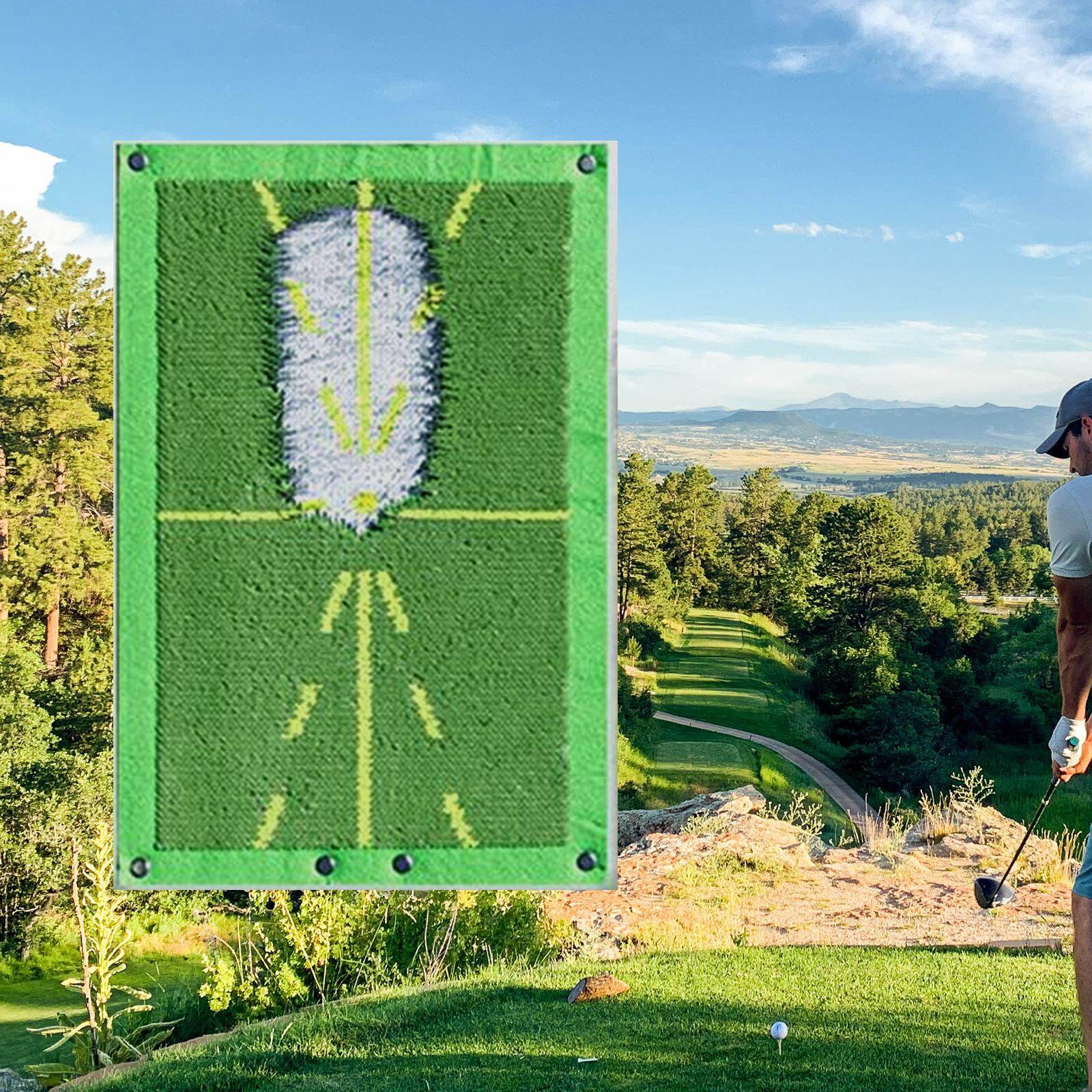 Baoblaze Golf Training Swing Mat, Training Aid Rug Putting Games, Golf Practice Mat, for Home Office Outdoor Indoor Golf Gifts Golf Putting Use Adults