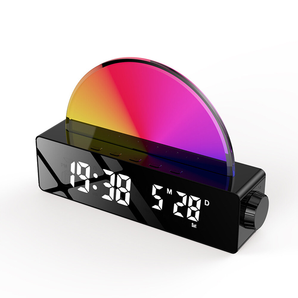 ZIR LED Digital Smart Alarm Clock Temperature Display Simulate Sunrise
