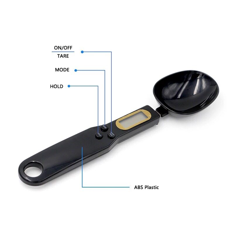 Quy mô muỗng đo kỹ thuật số nhỏ chính xác với công cụ đo Bếp Màn Hình LCD điện tử 500g/0.1g
