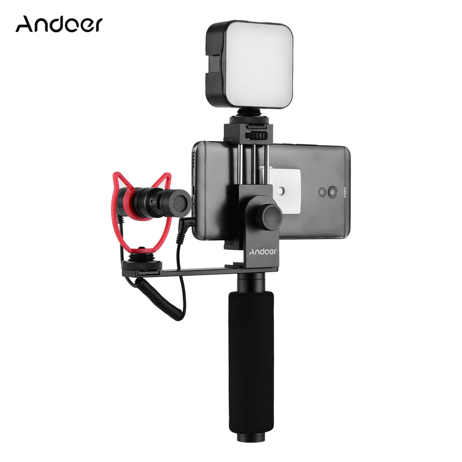 Andoer Smartphone Vlogging Hand Grip Mobile Phone Video Recording