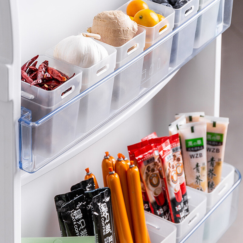 HOUSEEKER Set 2 hộp đựng đồ gia vị gắn nhanh chất liệu PP trong suốt giữ gọn gàng cho tủ lạnh-INTL