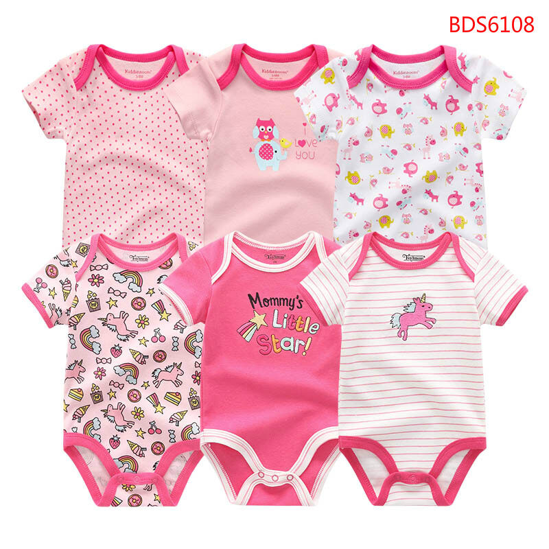 Kiddiezoom 6 Miếng Áo Liền Quần Trẻ Em Quần Áo Sơ Sinh