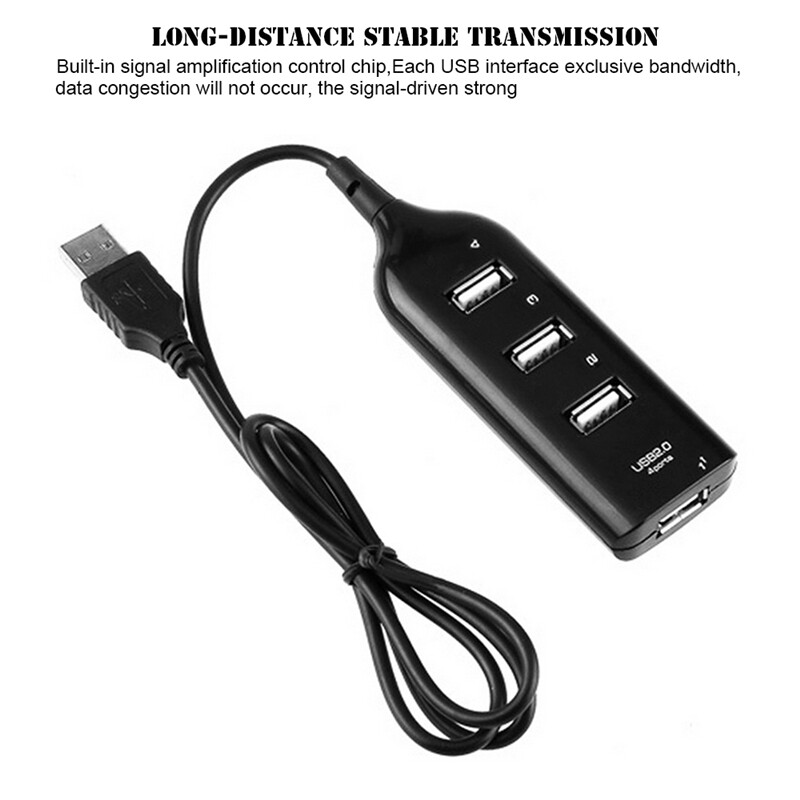 High Speed Usb Hub, 4 Port Splitter, Usb Adapter Mini Hub Laptop Computer Pc For Socket, Mac Windows for Notebook