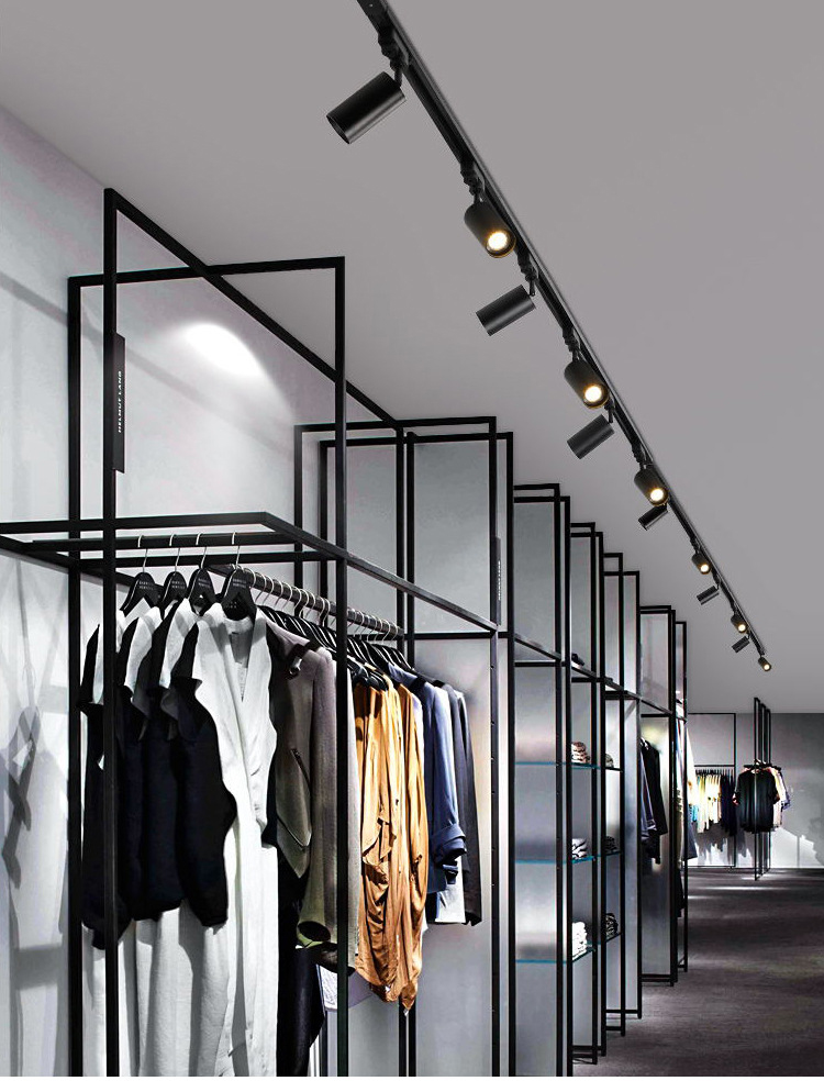 B&B Clothing Store Spotlights Surface Mounted Led Ceiling Lights Shop Background Wall Super Bright Spotlight Cob Rail Type Commercial Track Lights