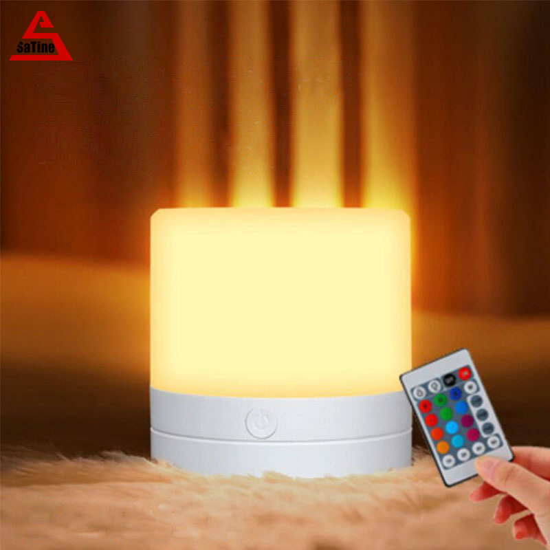 SaTine Touch-type remote control toning bedside lamp usb charging led colorful atmosphere timing lights off pat night light