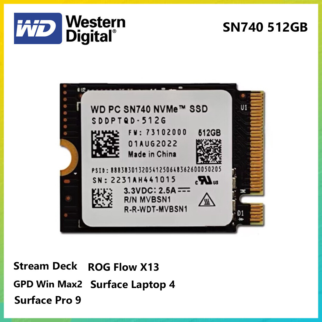 Western Digital WD SN740 512GB M.2 NVMe 2230 PCIe 4.0X4 SSD untuk Dek ...