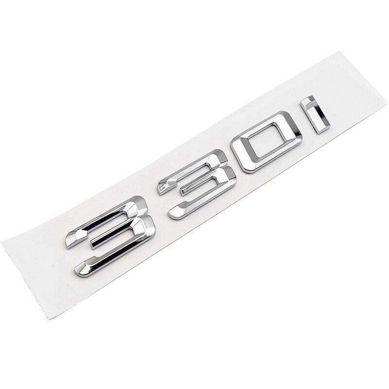 Hot 3d abs chrome letters black car rear trunk badge sticker emblem 330i 330d logo for bmw e46 e90 e91 e30 f30 car accessories